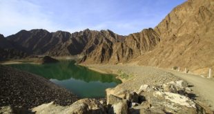 Beautiful Hatta Mountain with Dam